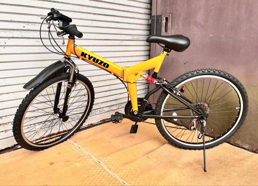 ③ KYUZO 折りたたみ自転車 26インチマウンテンバイク 変速 KZ-104