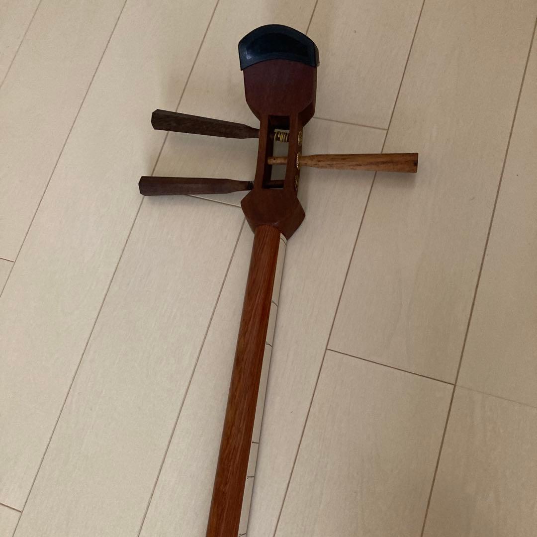 三味線本体 白/オレンジ 木製