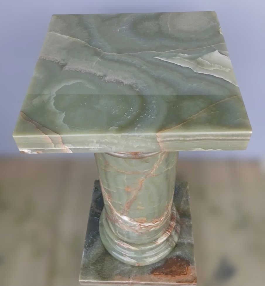 お引き取り専用　グリーンオニキス(オニックス)　天然大理石　円柱型飾り台ポール