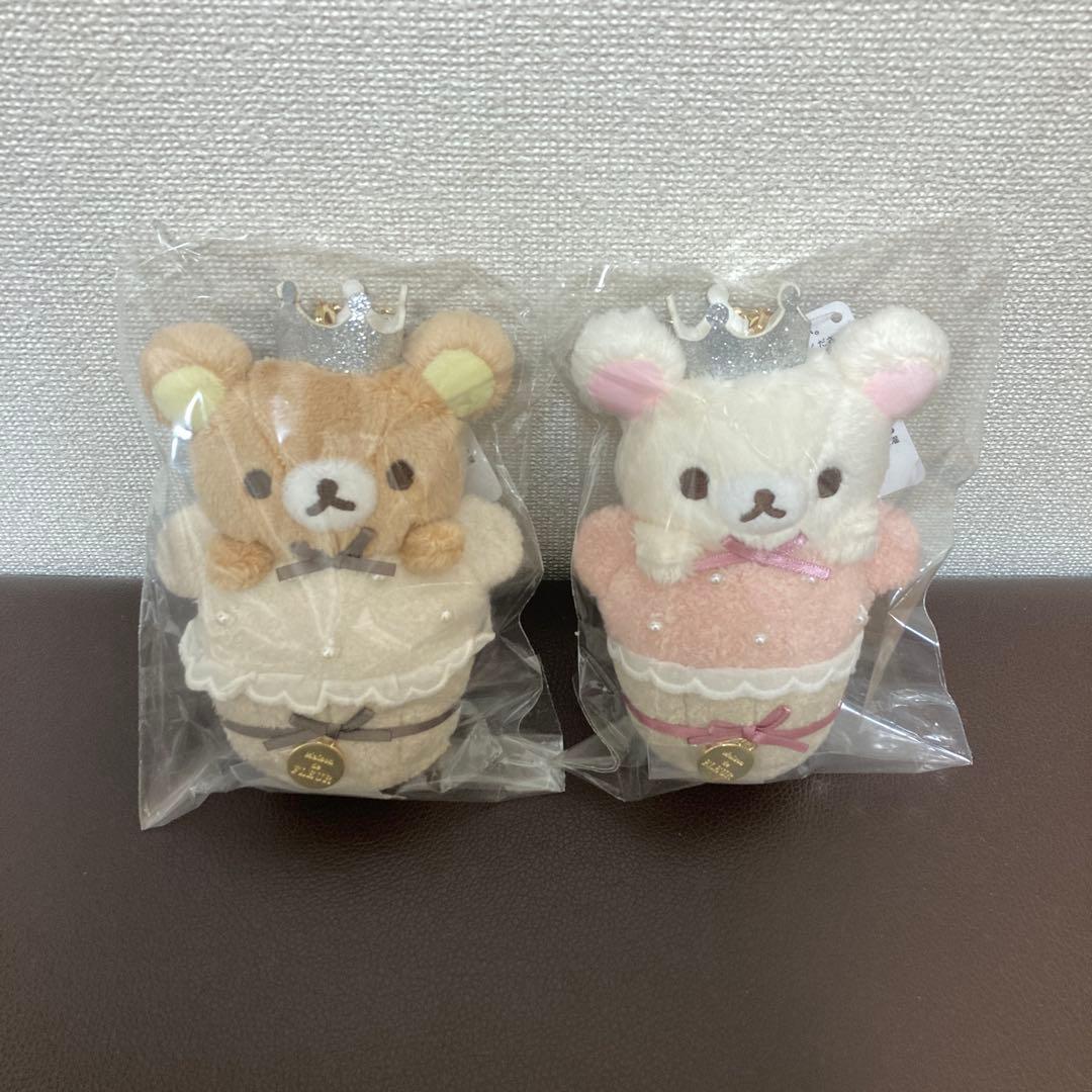 リラックマ　メゾンドフルール　スペシャルぬいぐるみ　バッグチャーム　ステッカー付