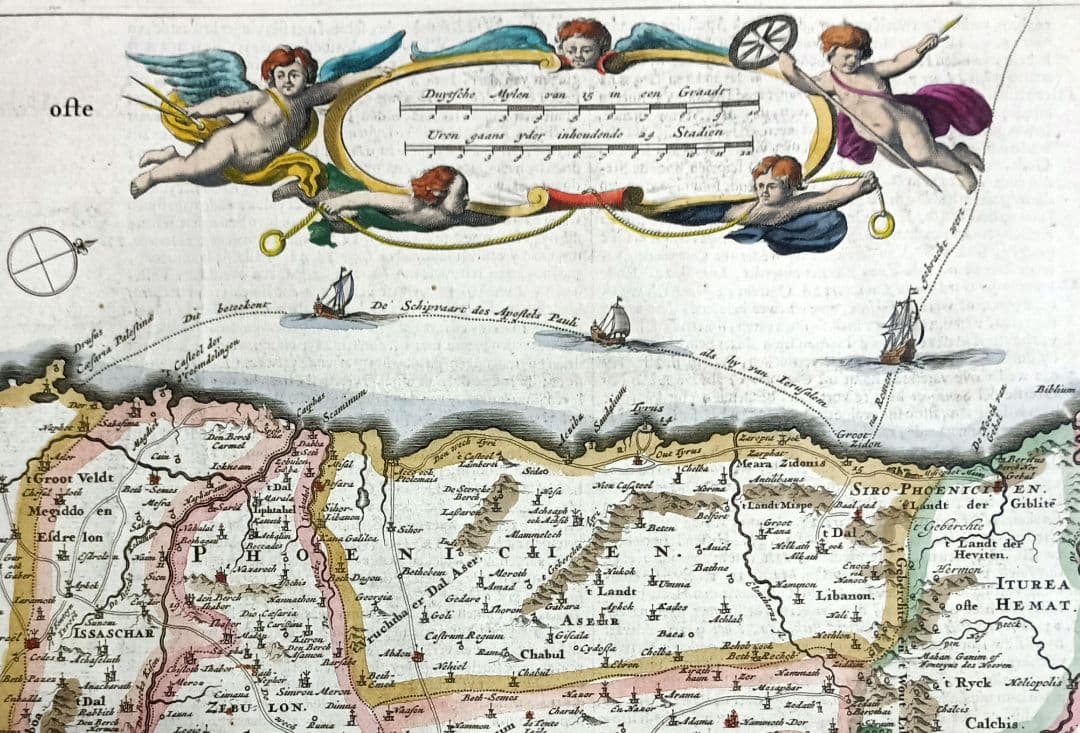 額装品 17世紀　ストペンダール「CANAAN」　イスラエル　聖地　稀少