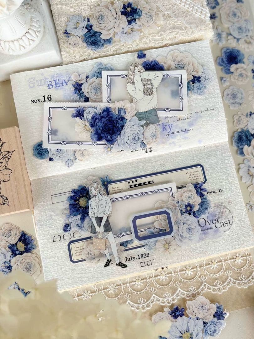 壹洱原创《霜屿花》海外マスキングテープ　マステ 【2163】