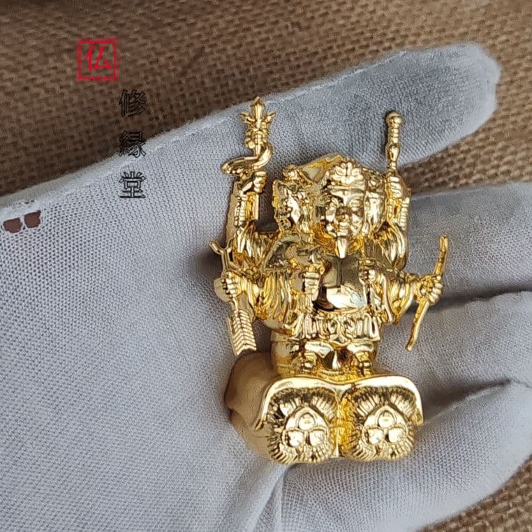 【修縁堂】 密教法具 仏像 三面大黒天 大黒様 毘沙門天 仏教工芸品