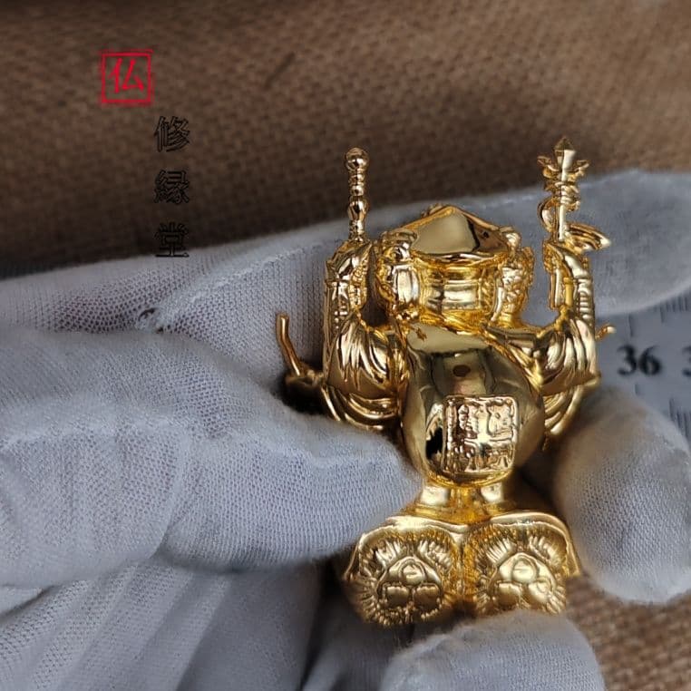 【修縁堂】 密教法具 仏像 三面大黒天 大黒様 毘沙門天 仏教工芸品