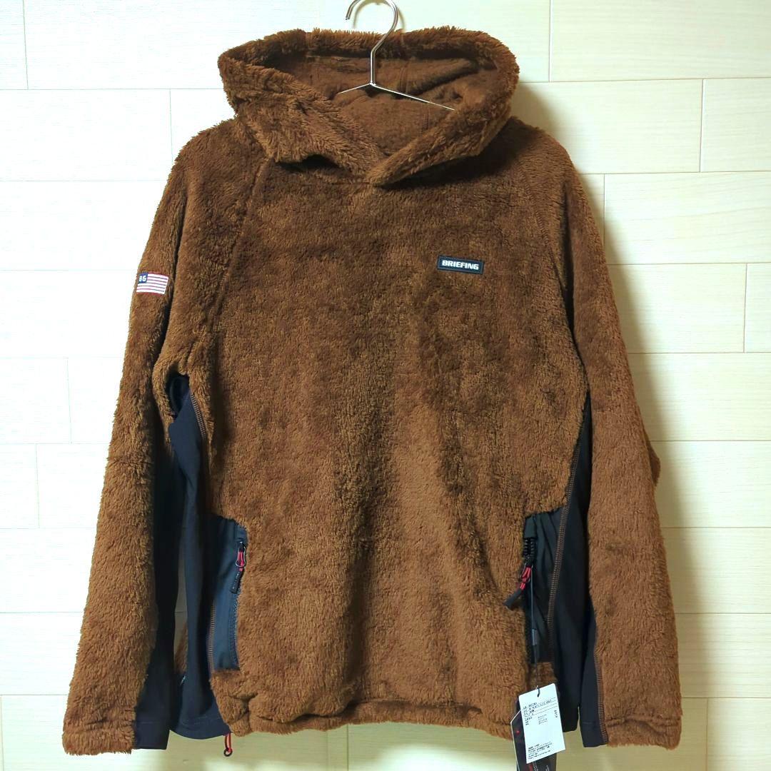 ブリーフィング　フリース　プルオーバー　フーディー　ブラウン M