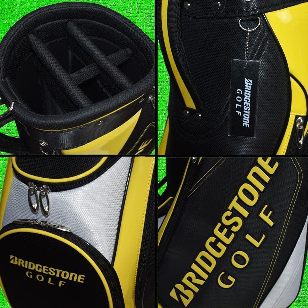 ブリヂストン ゴルフ 軽量 キャディバッグ９型【黒/黄/白】新品！