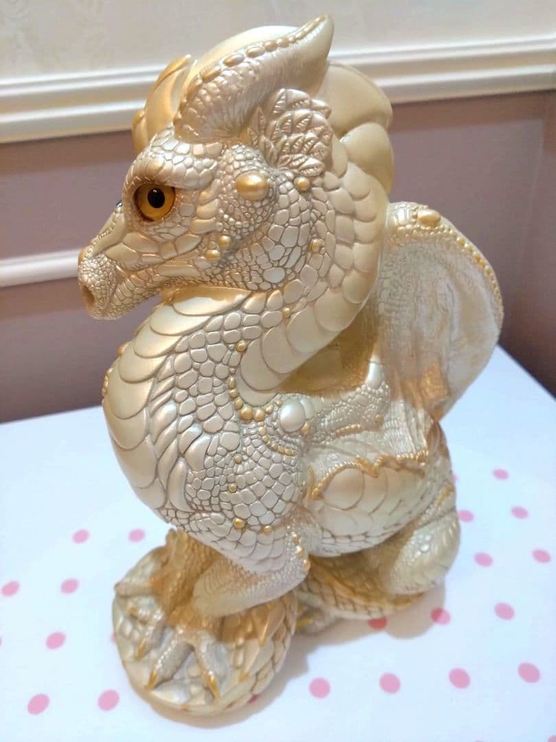 美品「Windstone Editions」ホワイトドラゴン☆オブジェ置物☆竜