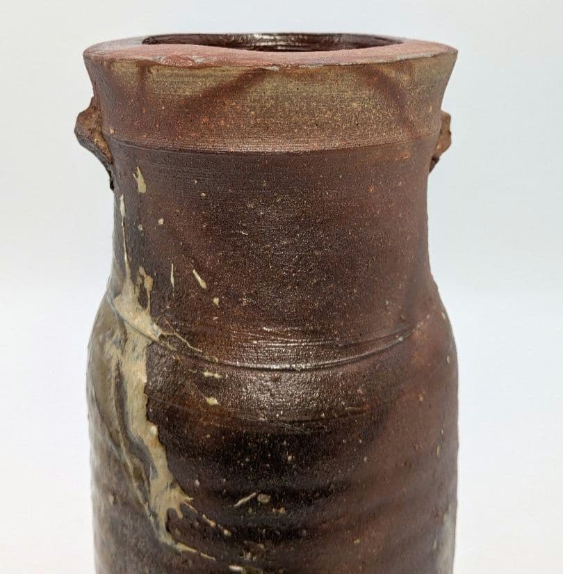 岡山県重要無形文化財 藤原建 備前焼 花入 共箱共布 花器 花瓶 フラワーベース