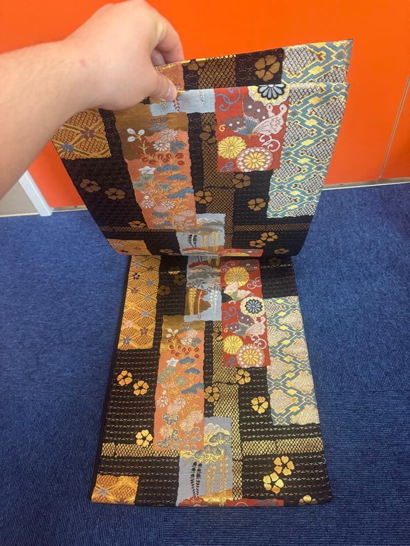 2693袋帯 古代彫金紋 西陣織 金糸　高級上質上品　約440cm 未使用