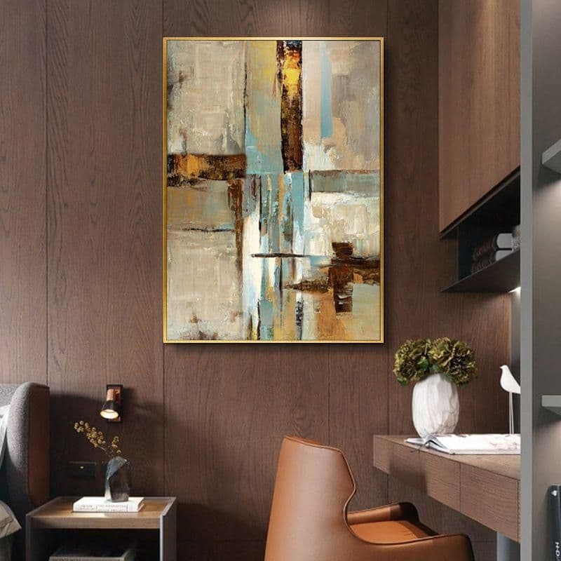 純正な手描きの油絵アメリカの抽象的な装飾画玄関通路の壁画