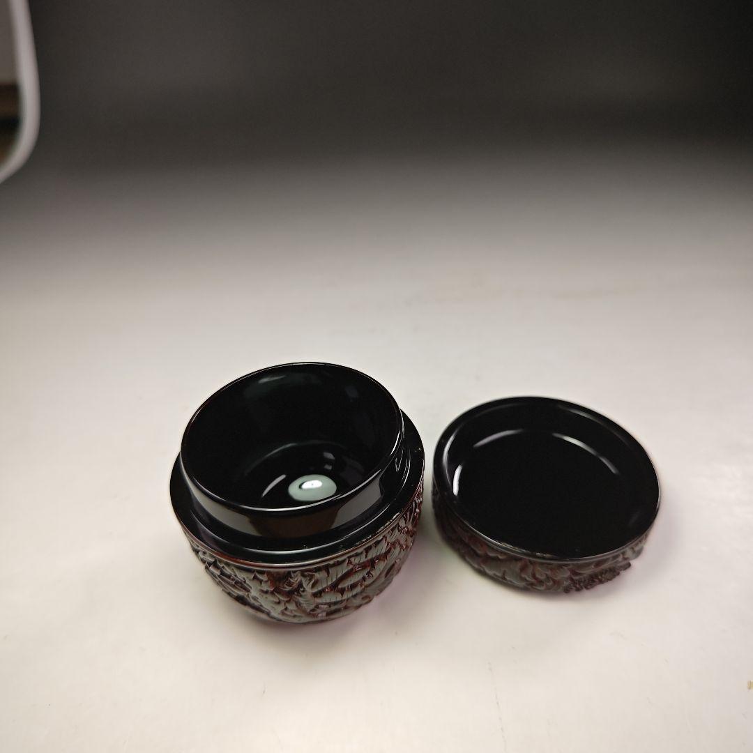 ウ208 棗『三野原晃一作』『村上堆朱　　棗　共箱』茶道具　茶器　茶入