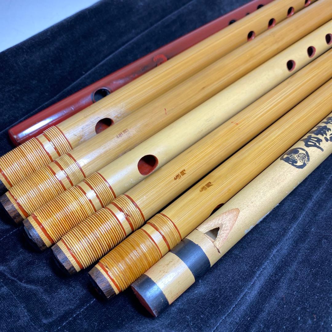 喜月銘等　竹製　横笛7点　約36.1〜46㎝　東さ8-0110①