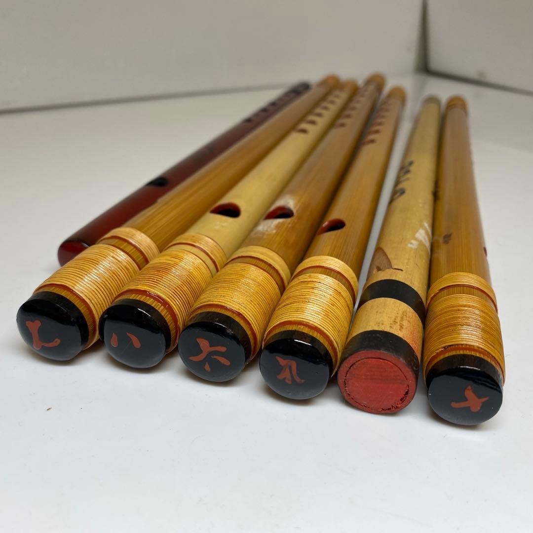 喜月銘等　竹製　横笛7点　約36.1〜46㎝　東さ8-0110①