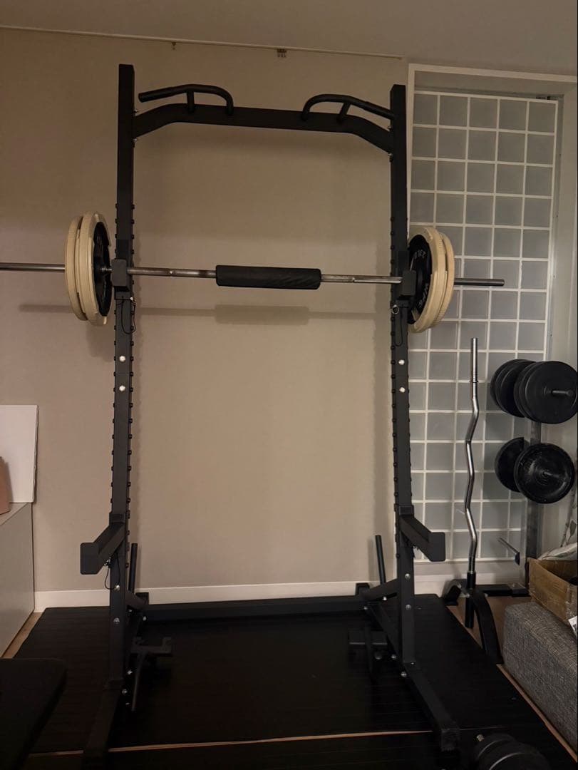 ホームジム！都内引取り限定！パワーラック、バーベルセット、ベンチ、可変式ダンベル