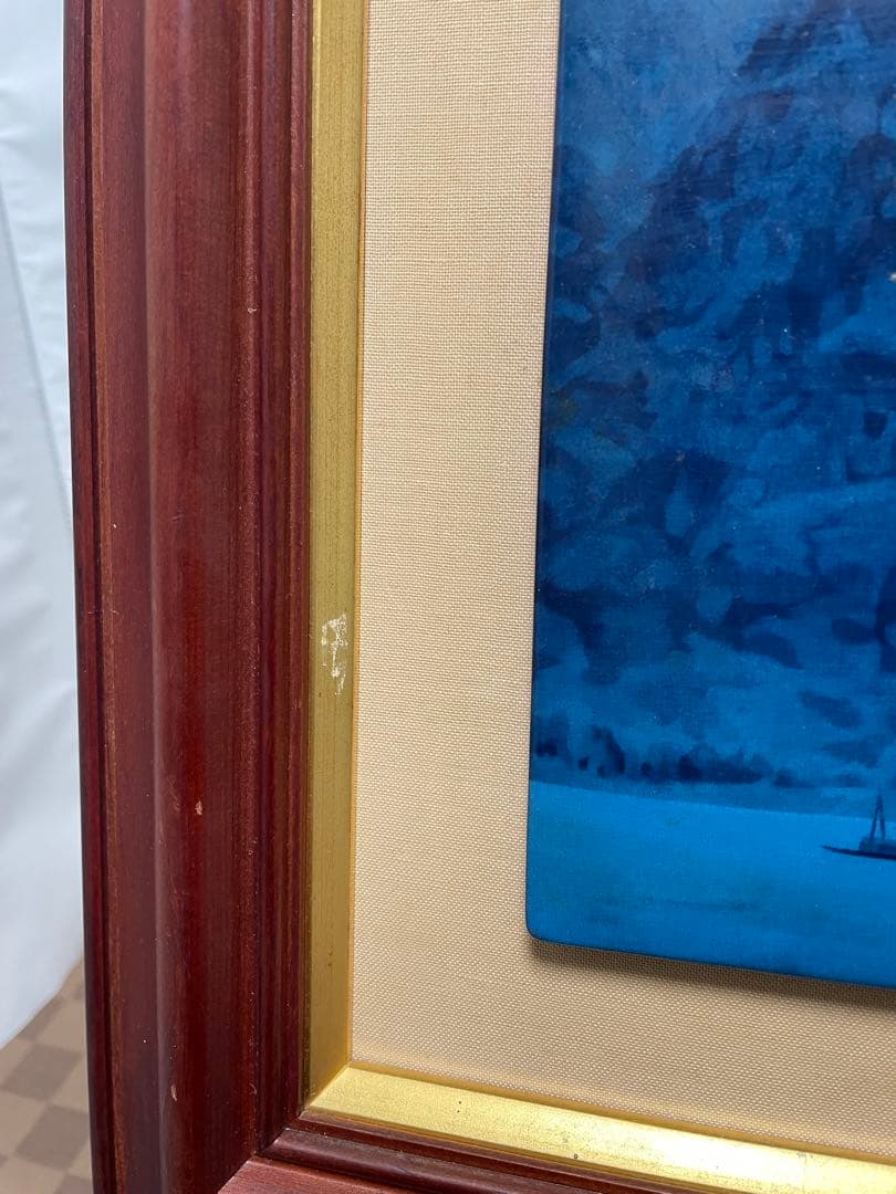 東山魁夷　灕江月明 神戸市立博物館開館記念1982年陶板画額: 38x31センチ