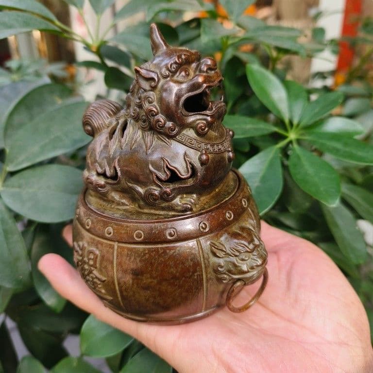 ダックのネコ香炉 茶道具　香道具 工芸品 美術品 置物