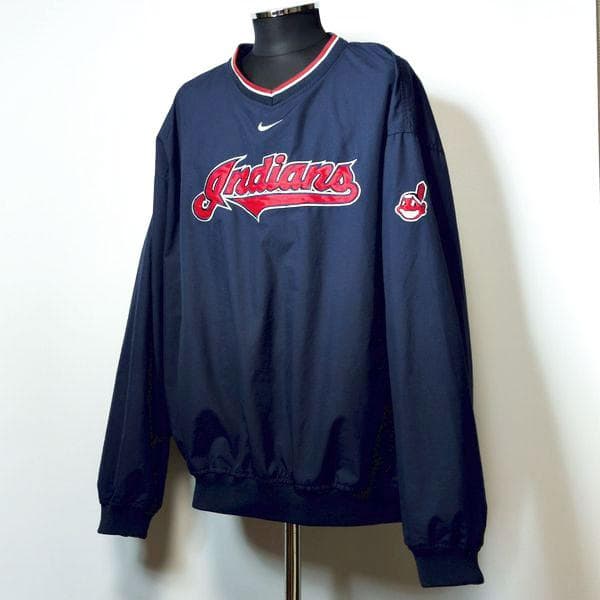 インディアンス ナイキ プルオーバー ジャケット XL ワフー酋長 ピステ ロゴ
