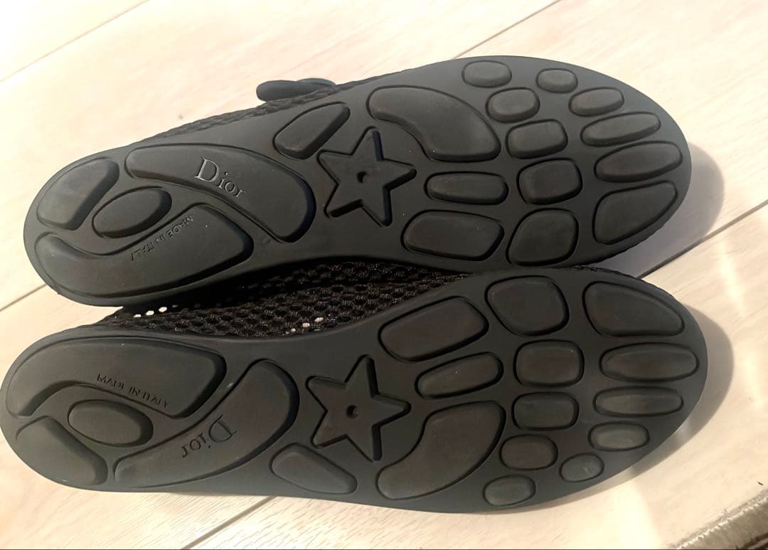 週末お値引き‼️DIOR メッシュバレエシューズ　BLACK