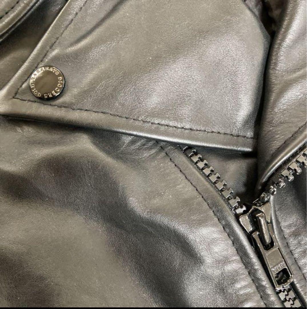 85新品/24Karats レザー×ニット ジャケットSライダースジャケット