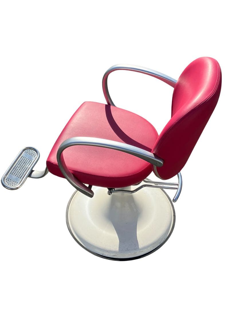 美容室用 セット椅子 スタイリングチェア 油圧昇降式 店舗什器 お洒落 ピンク色