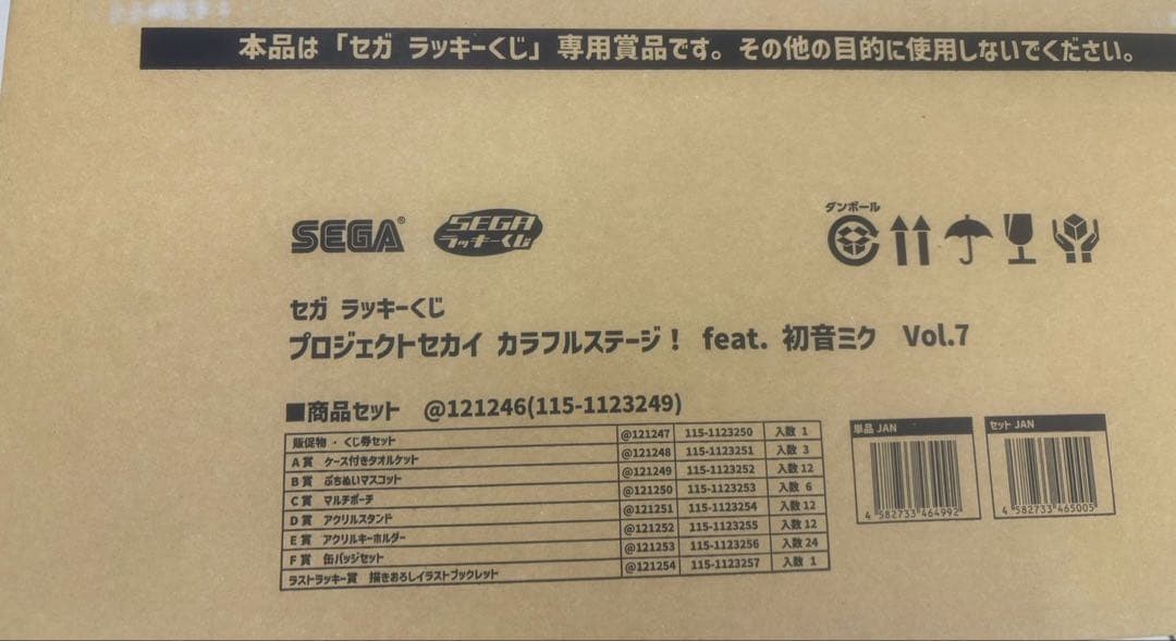 セガ ラッキーくじ プロジェクトセカイ カラフルステージ！ 初音ミク７