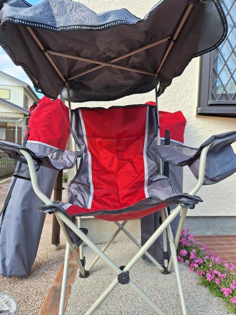 キャンピングチェア 2脚1組ひさしつき