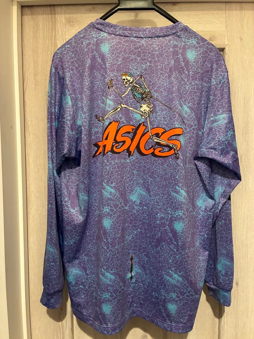 ASICS×ELDORESO　総柄ロングスリーブTシャツPurple Lサイズ