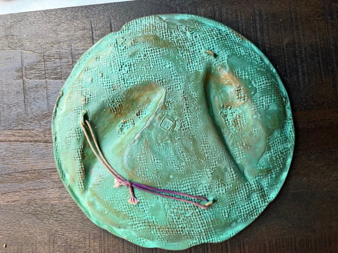 【美品】青銅　銅器　飾り皿　中国 鯉　銅製　工芸品　美術品 オブジェ　置物