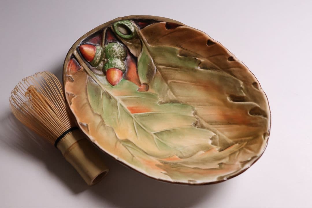 【CM308】オールドノリタケ どんぐり 葉 皿 鉢 団栗 ナッツ 明治 陶磁器