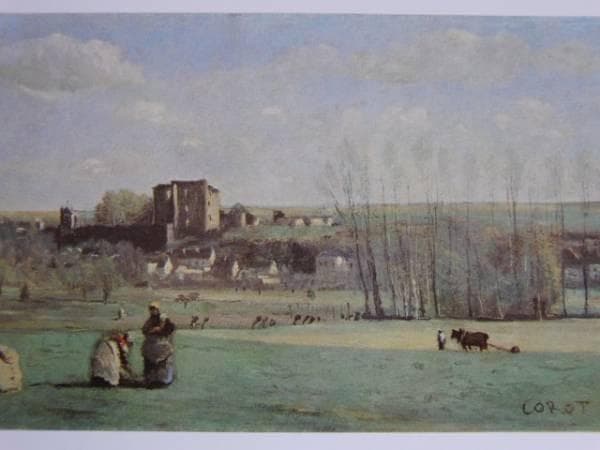 コロー、ラ・フェルテ=ミロンの風景、希少額装用画集、新品額装