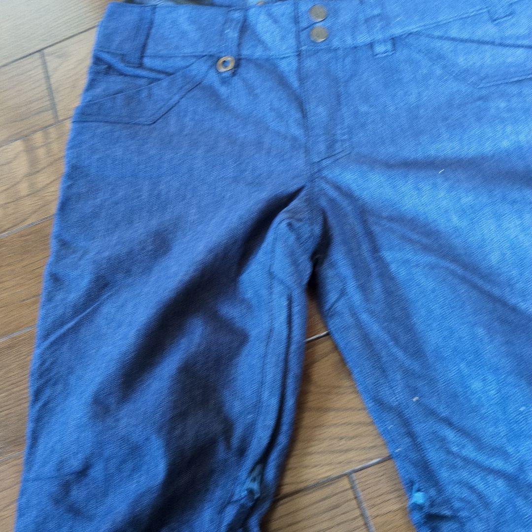 【美品】ROXY　スノボウェア　上下セット　ボーダー　マルチカラー　デニム風　Ｓ