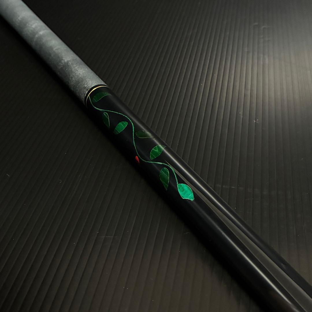 【インレイ／黒ドット】メウチ 薔薇 ローズ ヴィンテージ ビリヤード 美品