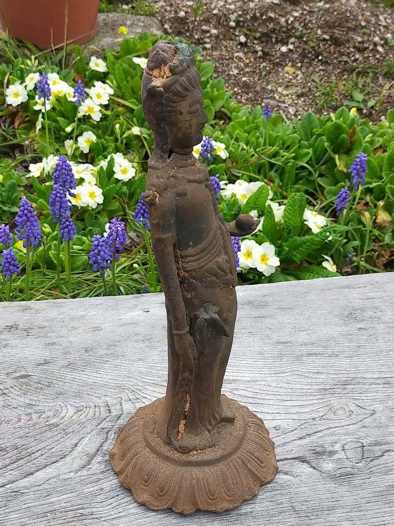 ♥大変に古い　観音像　観音様　仏像　金属製　骨董品