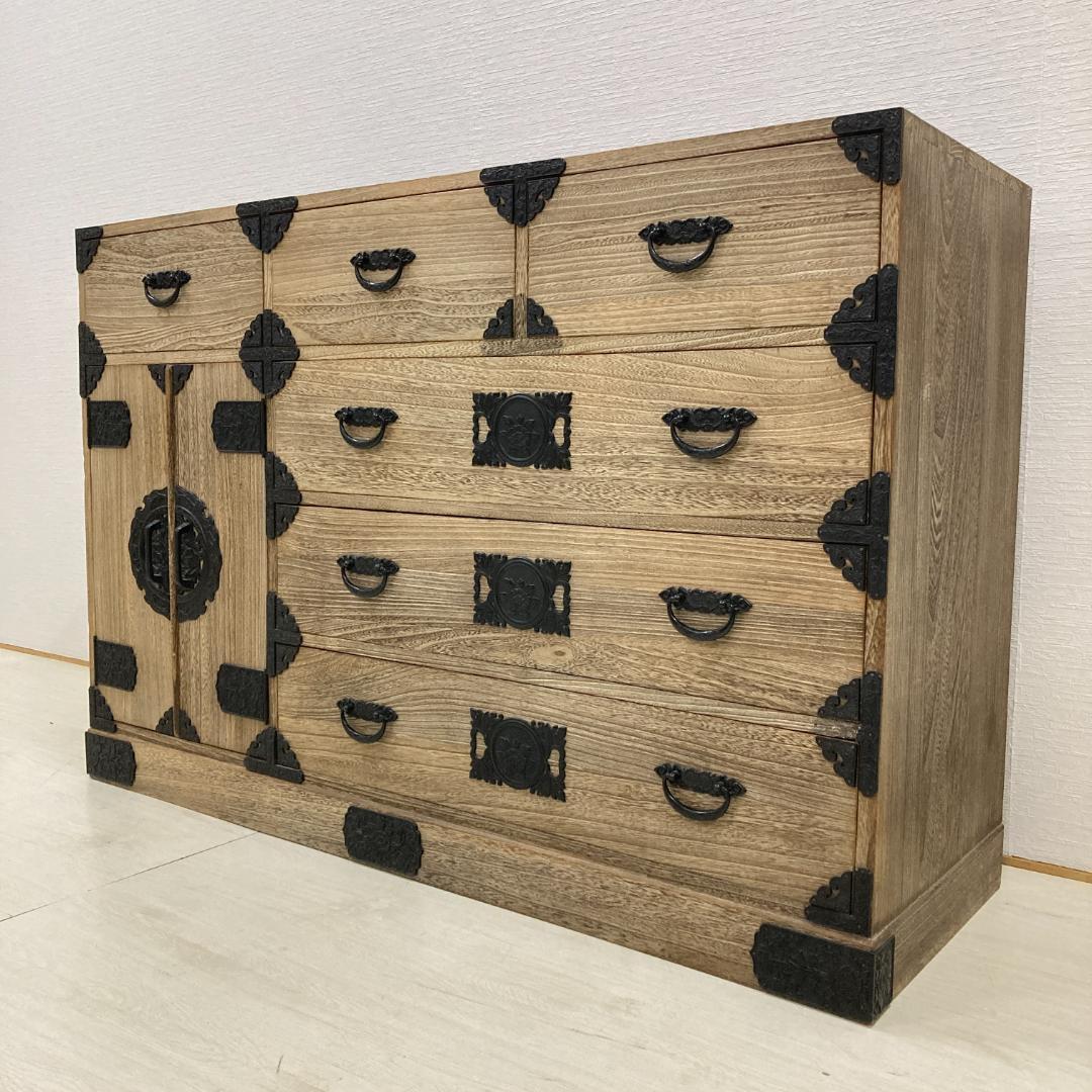 民芸箪笥　工芸タンス　４段　チェスト　古民家　時代