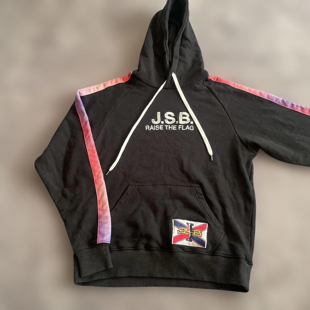 J.S.B. フード付きスウェット ブラック　パーカー