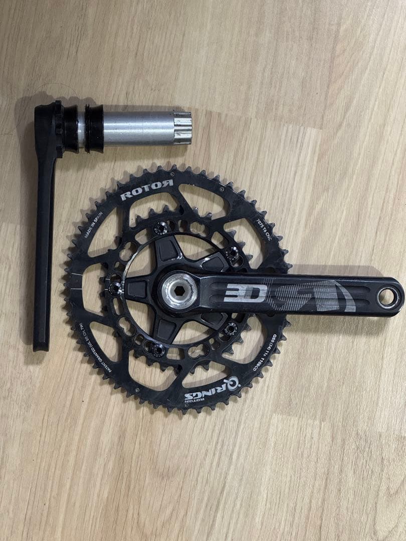 175mm ROTOR 3D30 クランクセット　楕円チェーンリング　50/34
