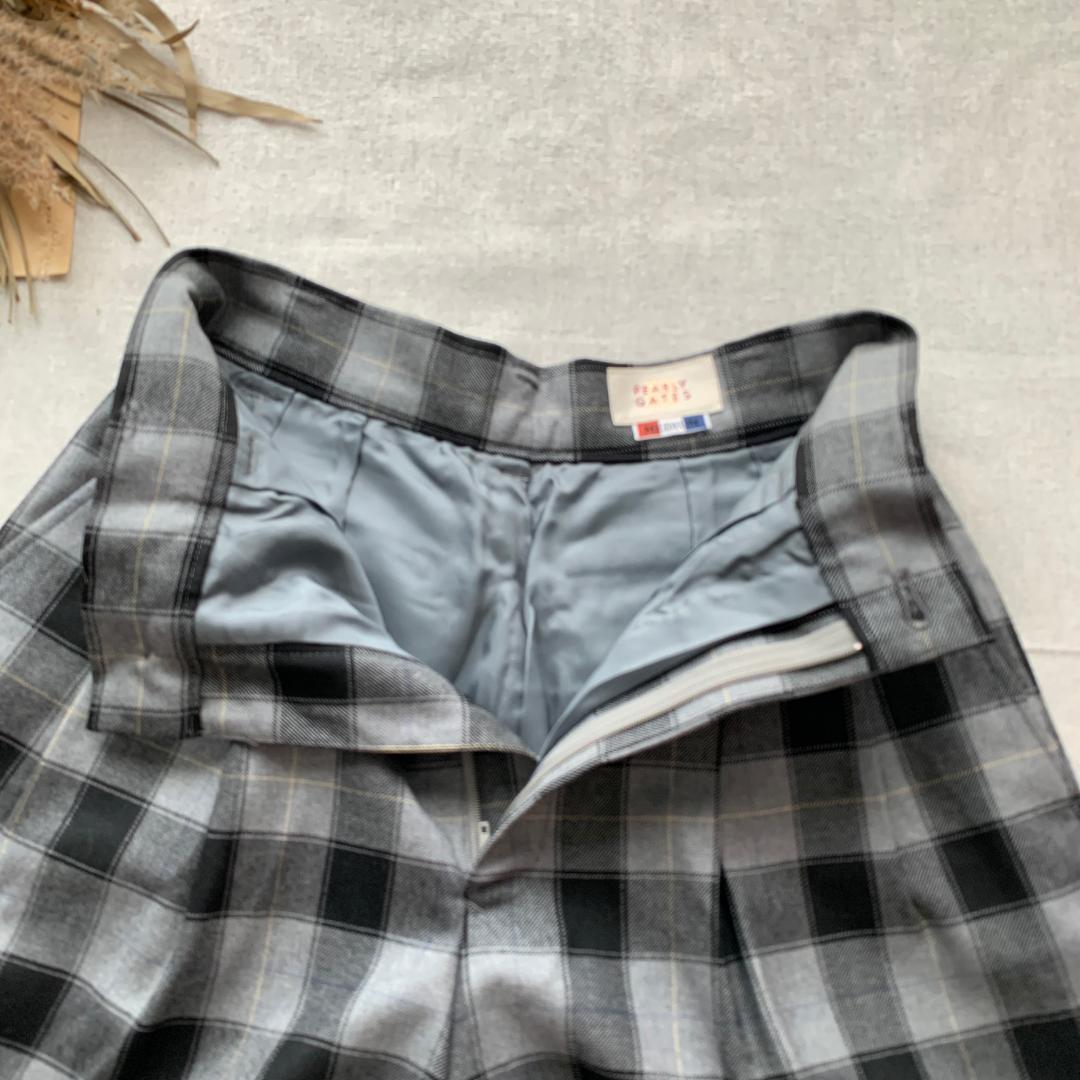 新品タグ　パーリーゲイツ　ショートウールパンツ　チェック柄　M　撥水加工　ゴルフ