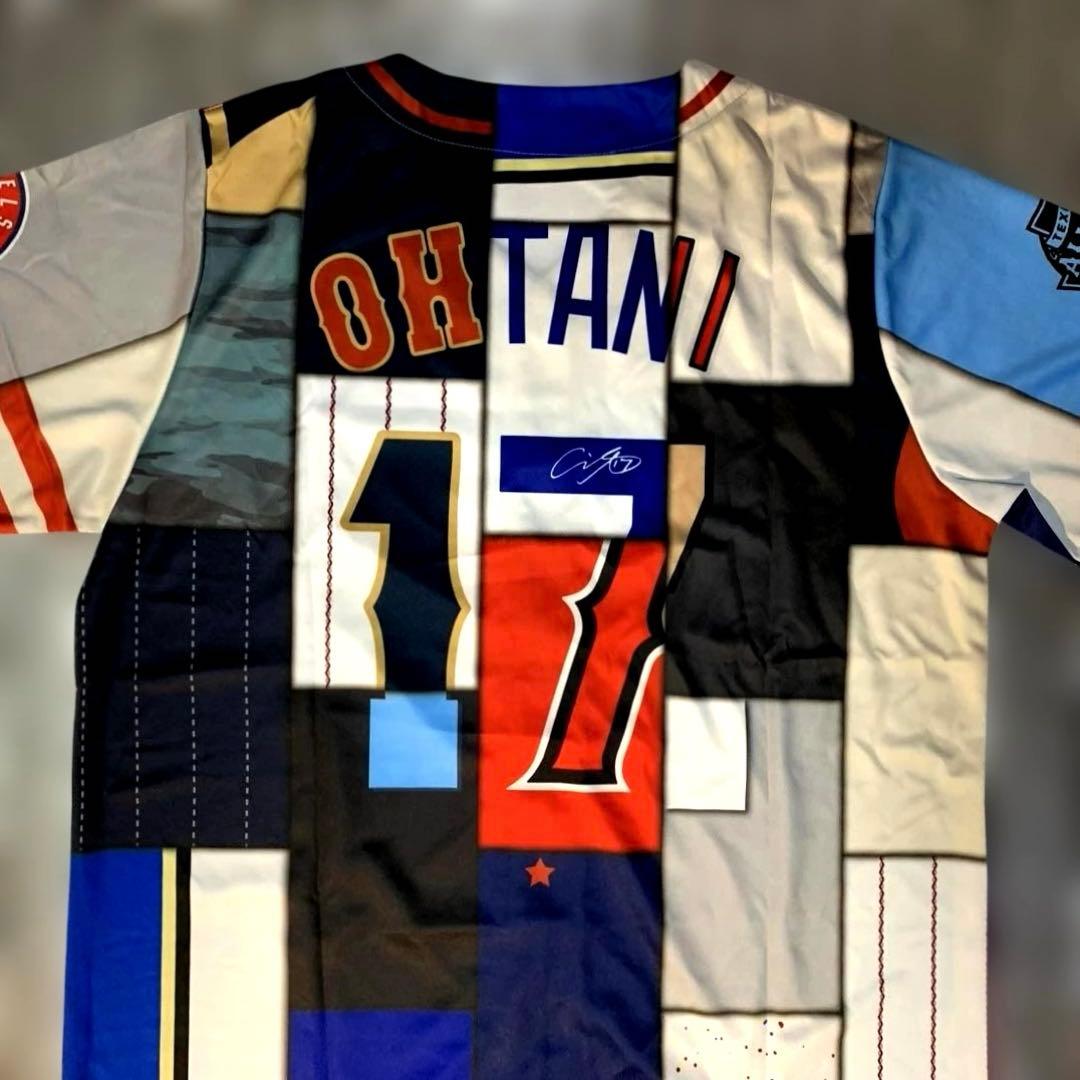 大谷翔平　プリントサイン付き歴代ミックスユニフォーム　50/50CLUB
