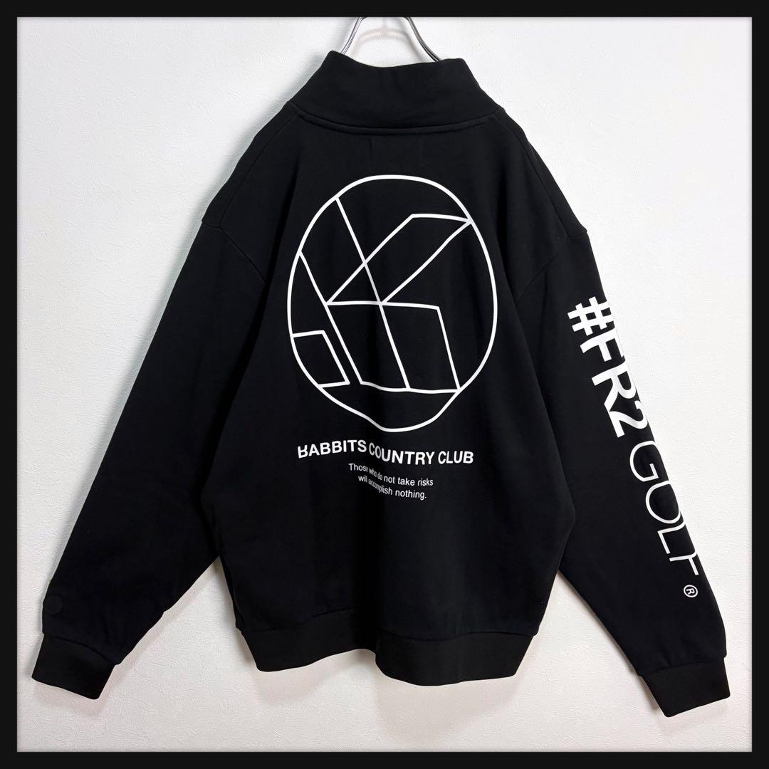 【美品★2XL】FR2 ゴルフ ビッグロゴ ハーフジップスウェット 刺繍ロゴ
