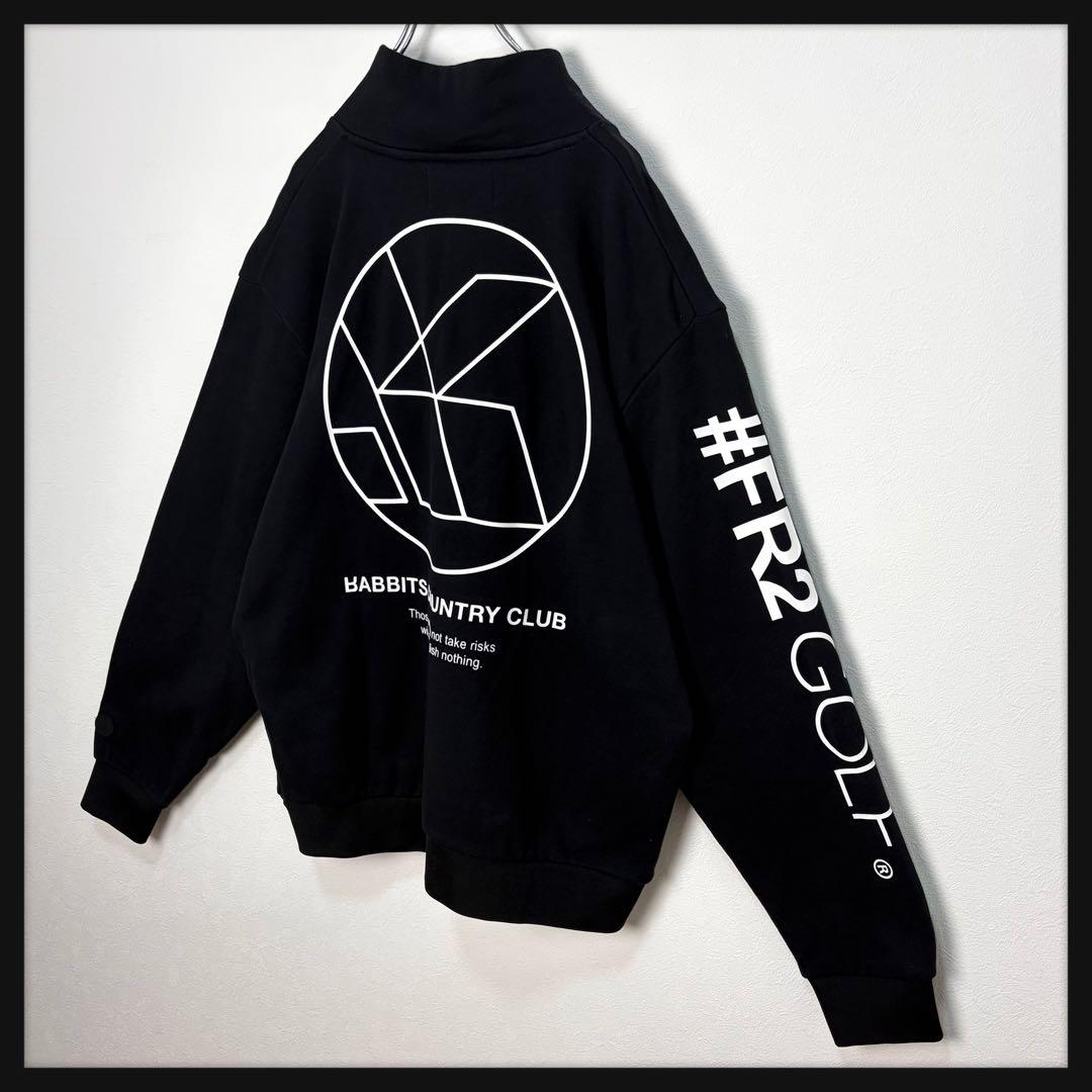 【美品★2XL】FR2 ゴルフ ビッグロゴ ハーフジップスウェット 刺繍ロゴ