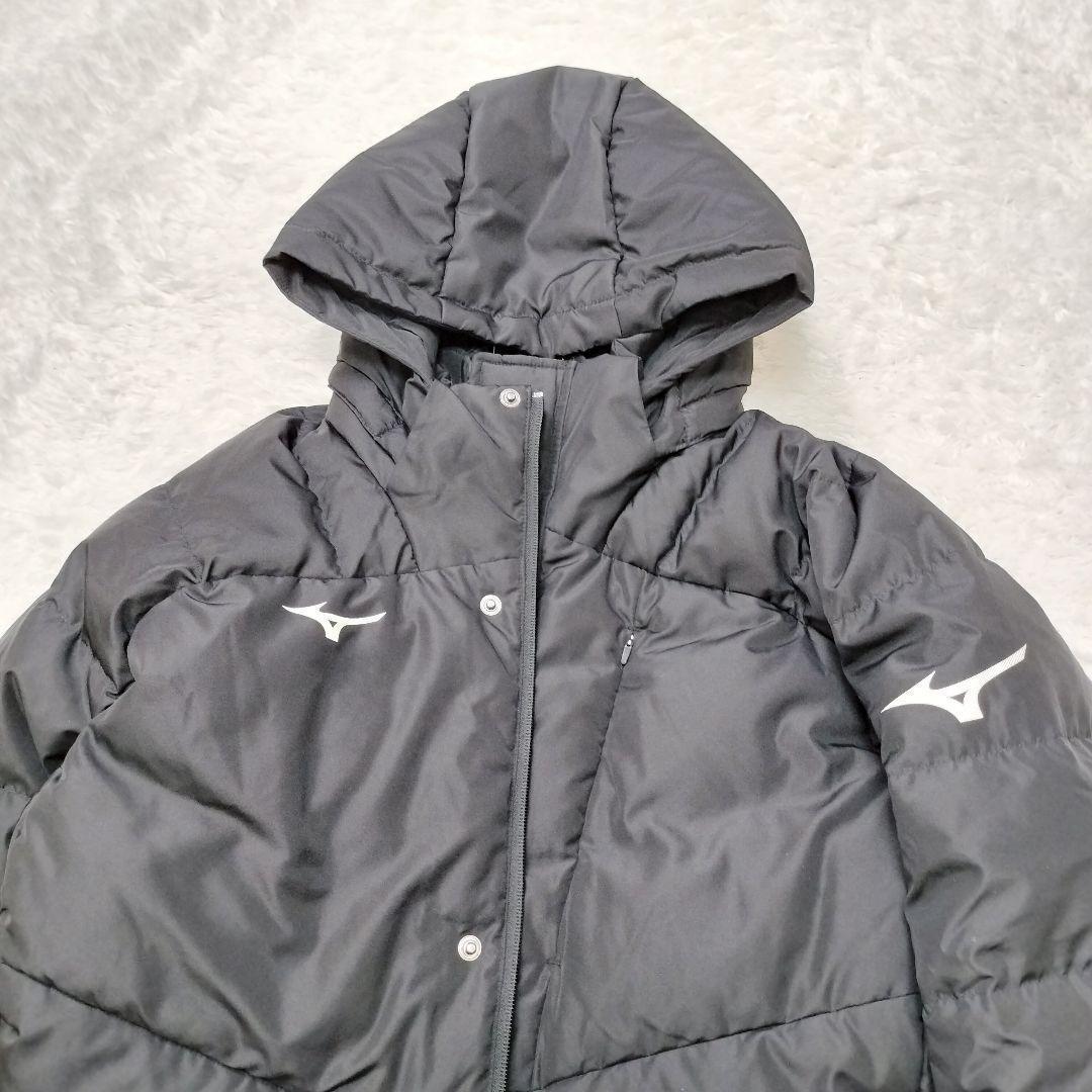 ミズノ　大きいサイズ　ベンチコート　ダウン　ロング　ブラック サッカー