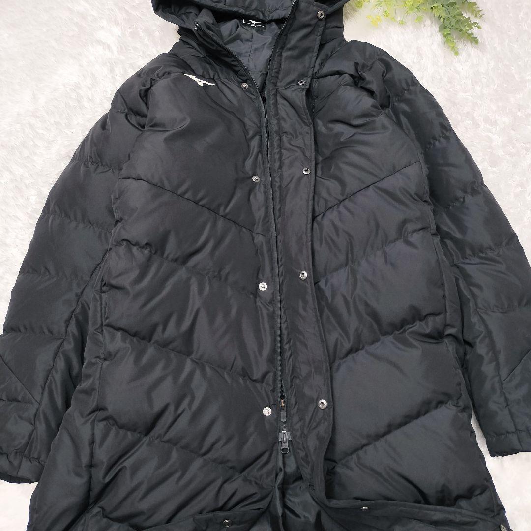 ミズノ　大きいサイズ　ベンチコート　ダウン　ロング　ブラック サッカー