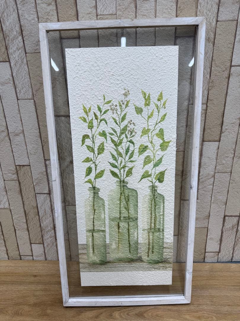 絵画　壁掛け　アート　和紙ナチュラル　ボタニカル　フレーム ガラス入り