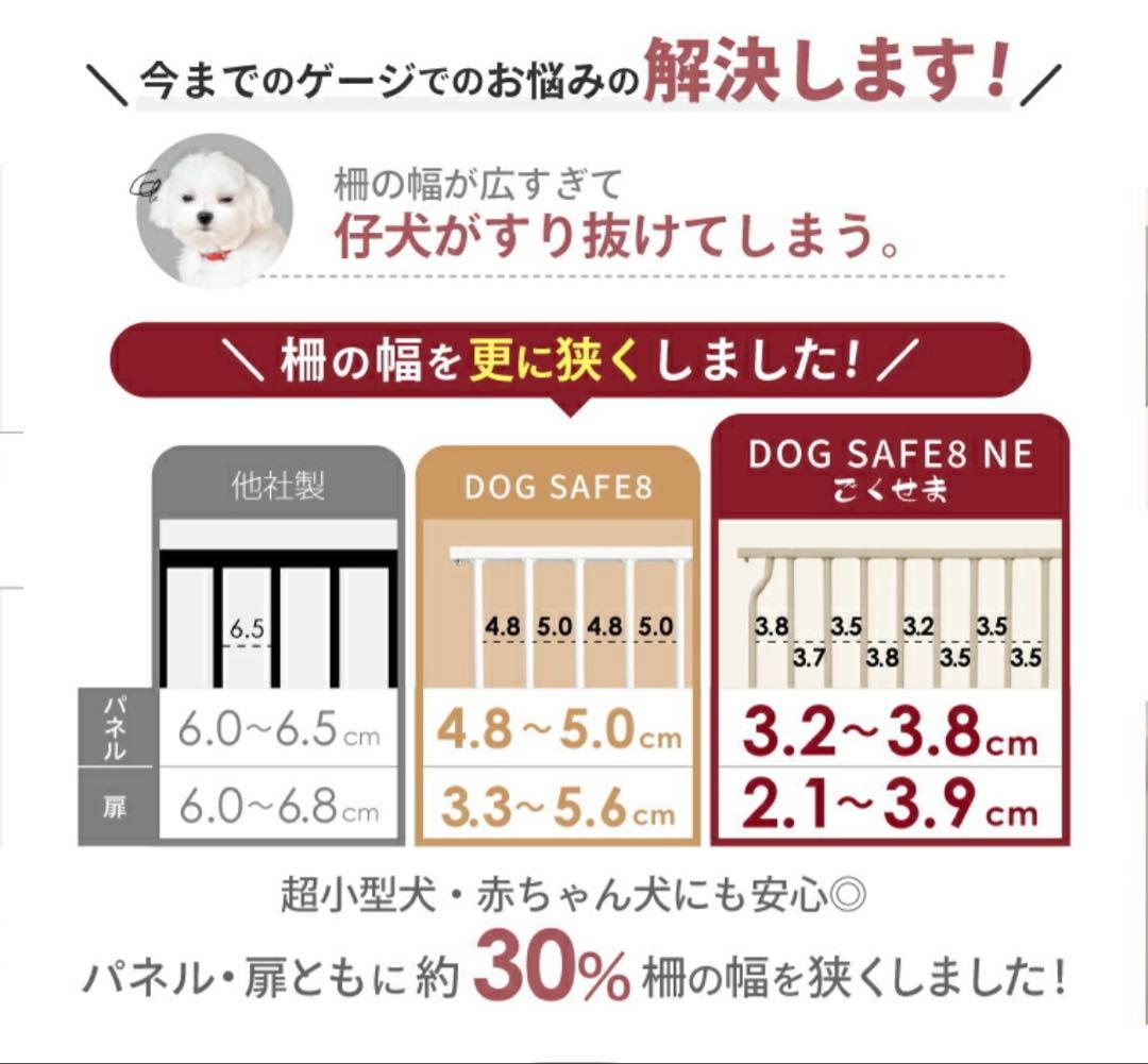 DOG SAFE8 脱走防止ケージ 8枚セット　小型犬　ライトグレージュ