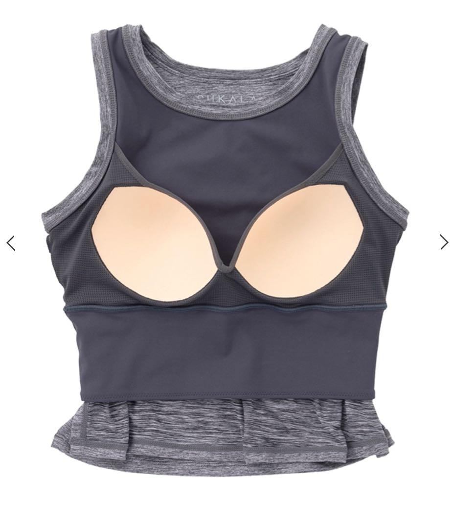 n*u様 【SUKALA】ブラトップ付きヘザーショートタンク　グレー　Mサイズ