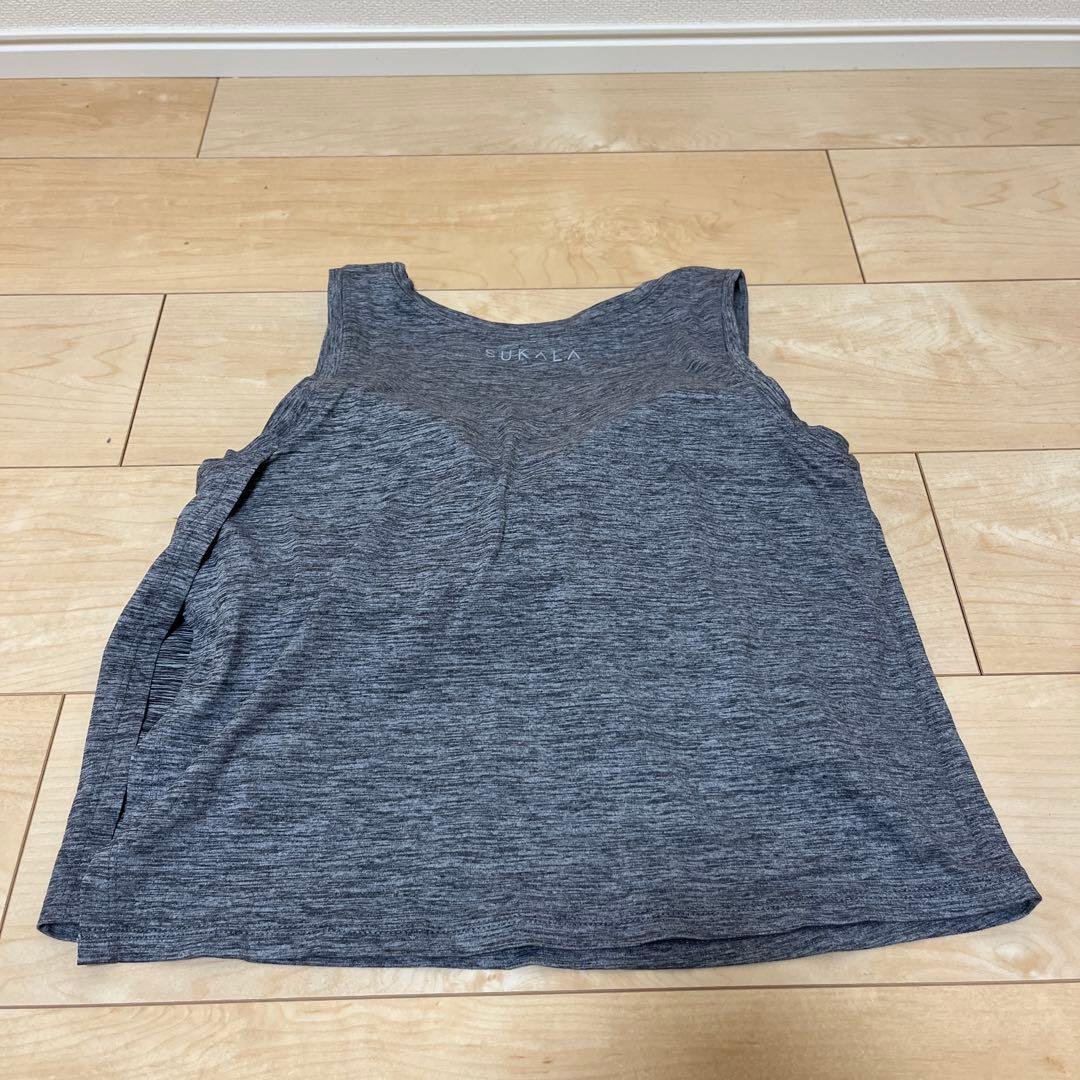n*u様 【SUKALA】ブラトップ付きヘザーショートタンク　グレー　Mサイズ