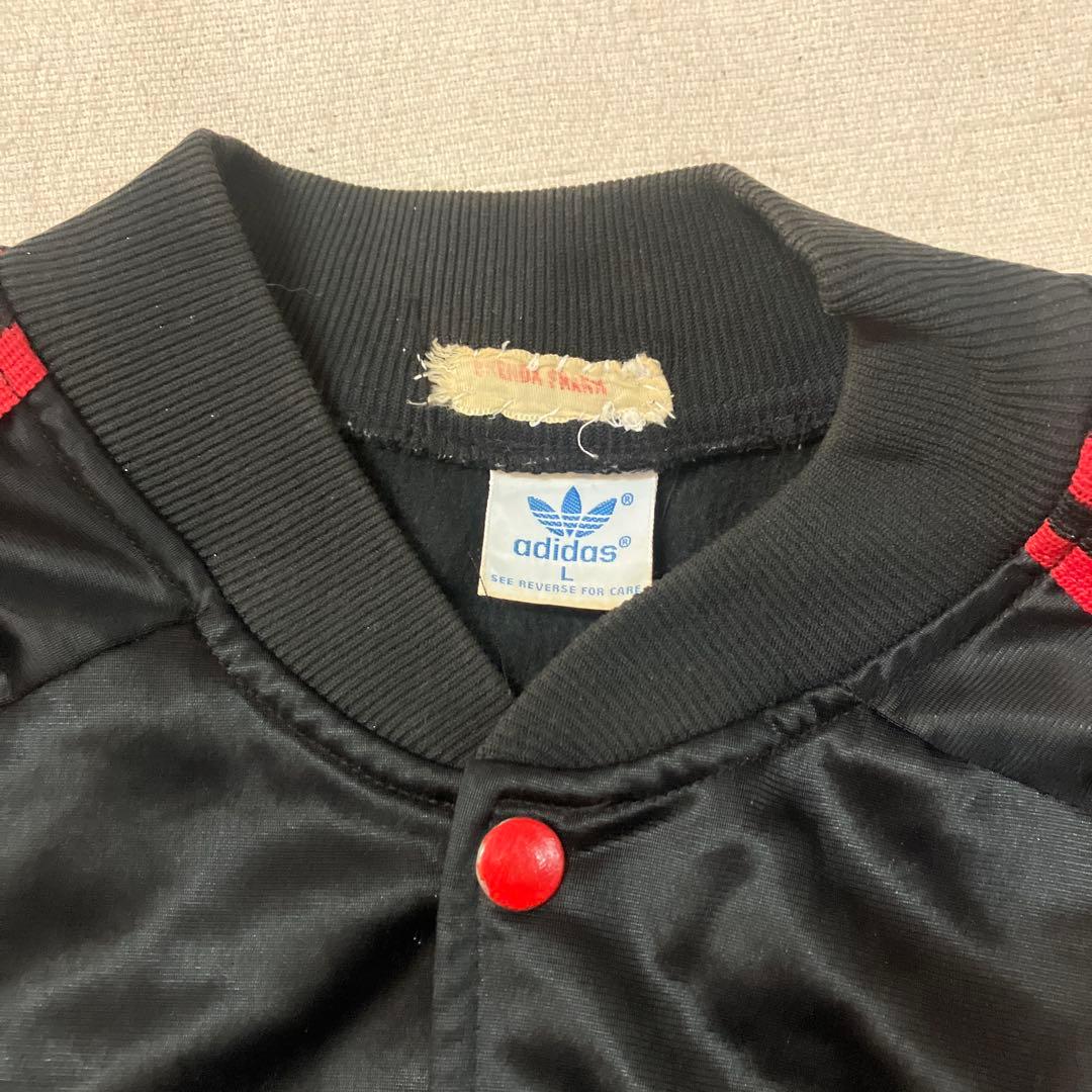 j31)美品オールドアディダスジャージ　80年代　スナップボタン　微裏起毛　L
