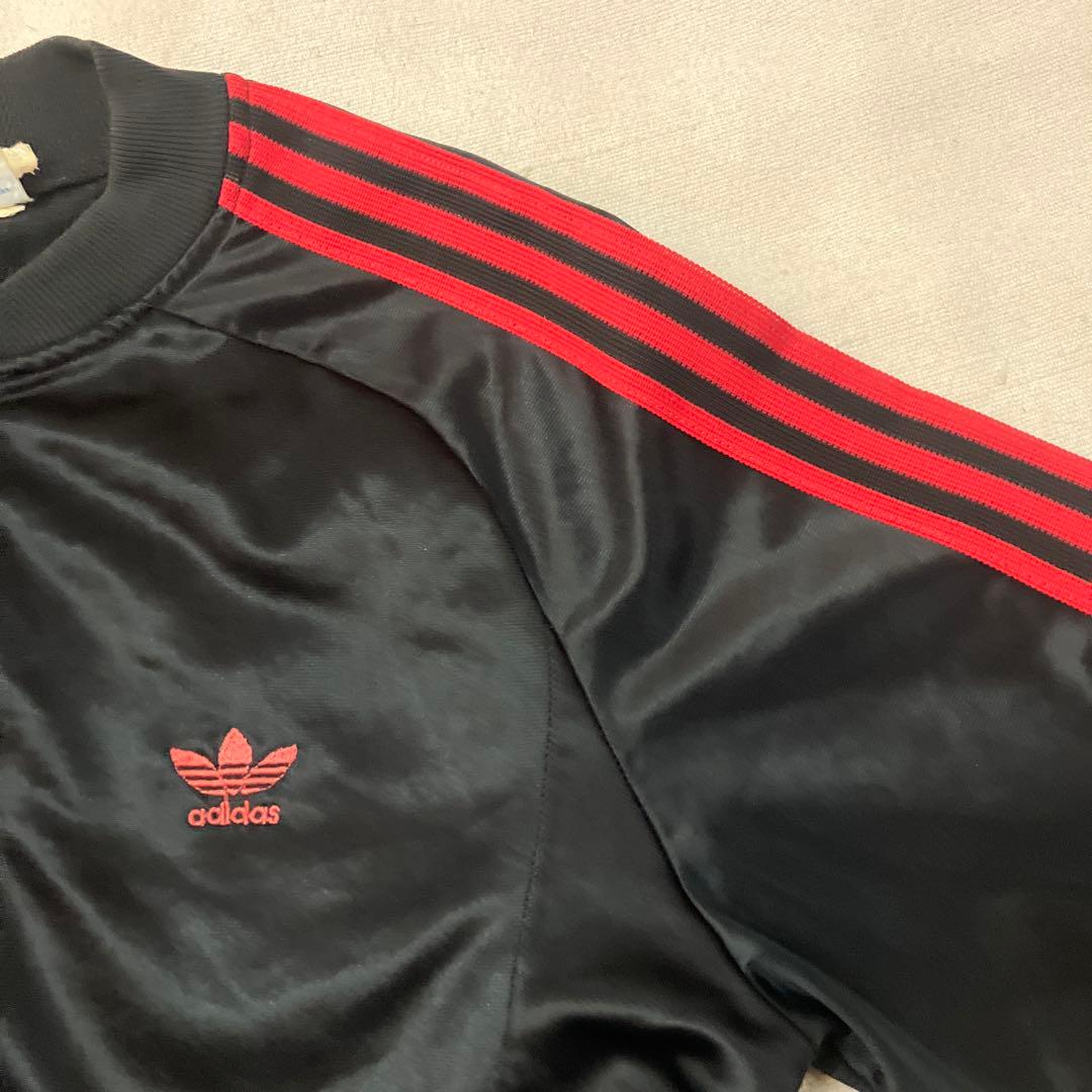 j31)美品オールドアディダスジャージ　80年代　スナップボタン　微裏起毛　L