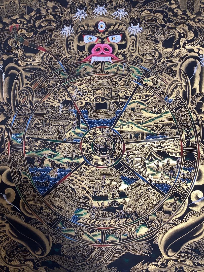 SALE《 チベット密教　新品 》 手描き　タンカ　曼荼羅　六道輪廻　41