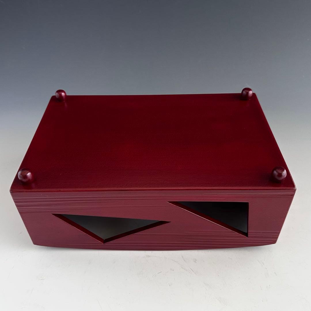 茶道具　溜一閑　鱗鶴透　煙草盆　川瀬表完　共箱　漆芸　京塗　たばこ盆　茶会　茶事